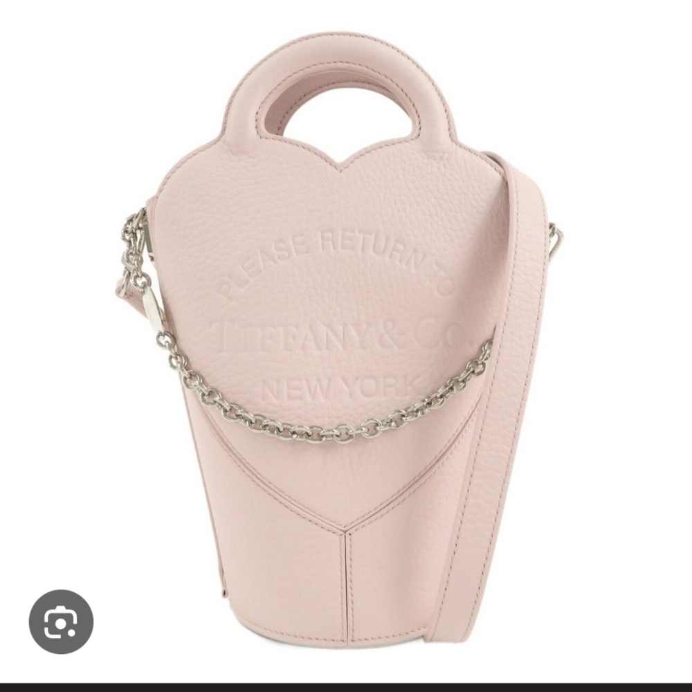 Tiffany & Co. Pink Heart Leather Crossbody Bag